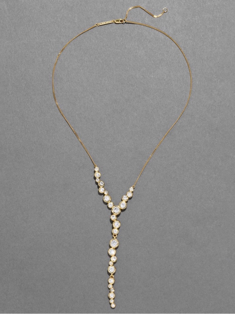 NEW Alexis Bittar Asterales Cascading Necklace Gold Clear C Z SB13